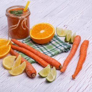 Mixed carrot and orange juices